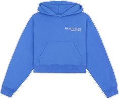 Cropped Crewneck, Sporty And Rich, Cotton Logo, Airport Style, Cotton Hoodie, Ocean Blue, Cropped Hoodie, Active Wear For Women, Logo Print