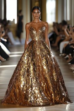 Gold Couture Gown, Gold Couture, Matric Dance, Elegant Gowns, Couture Gown, Gold Gown, Fancy Wedding Dresses, Future Outfit, Cute Prom Dresses