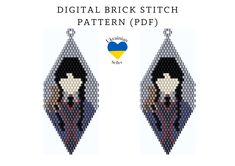 the pattern for this cross stitch earrings is shown