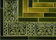 a close up view of some decorative tiles