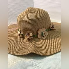 Nwt Women Big Wide Brim Straw Hat Floppy Beach Sun Foldable Hat Summer With Lovely Flowers And Pink Bow - Two Available @ $10 Each. Bundle & Save Brimmed Sun Hat For Garden Party Vacation, Beachy Beige Bucket Hat For Vacation, Wide Brim Hats For Garden Party Vacation, Beige Brimmed Hat For Beach, Beige Brimmed Hat For The Beach, Adjustable Hats For Garden Party Vacation, Beach Panama Hat In Beige One Size Fits Most, Beige Bucket Hat For Beach And Spring, Beige Beach Hat One Size Fits Most