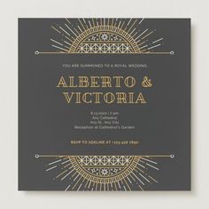 an elegant wedding card with the words,'you are surrounded to royal wedding and victoria '