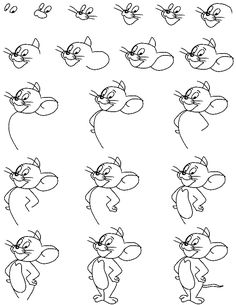 cartoon character poses and expressions for animation characters, including the mouse from disney's animated movie