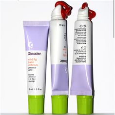 Questions? Leave A Comment Below! Selling Them As A Bundle Of Two Products Glossier Cherry Balm Dotcom, Balm Dot Com, Glossier Balm Dotcom, Glossier Lip Balm, Glossier Makeup, Strawberry Lip Balm, Lip Balm Collection, Glossier Lip Gloss, Glossier Pink