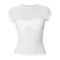 Please refer to our sizing chart for a guideline when choosing a size. 5 business days order processing time. 90% polyester 10% spandex High Stretch Solid Color Tops For Summer, High Stretch Summer Tops, Solid Color Short Sleeve Elastane Top, Non-stretch White Solid Top, Fitted Solid Color T-shirt For Summer, Fitted Mesh Crew Neck Top For Summer, Non-stretch White Tops, Stretch Solid Color Elastane Tops, Trendy Stretch Ruched T-shirt