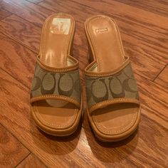 Coach Tan Wedge Sandals 5.5, Brand New! Very Comfortable, Cute Paired With Jeans Or A Dress Tan Wedge Sandals, Tan Wedges, Sandals Brands, Coach Shoes, Wedge Sandals, New Color, Wedges, Women Shoes, Sandals