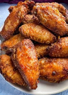 fried chicken wings on a white plate