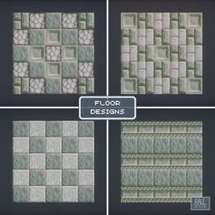 four different tile patterns with the same color and size as shown in this video game