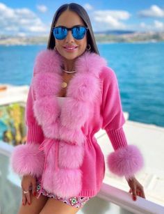 Triko jacket with Natural Fox fur details Details: Color: hot pink Natural Fox fur collar Material: Triko Fully Lined Delicate Dry Clean Protect accessory before washing Custom/ made-to-order item Designed in Italy Not sure about your size? Please use the size chart or use our live chat for better help! one size Ask us for real photos and videos so you can check the quality you are receiving. No return and exchange only in size . Winter Fur Coat With Feather Trim And Long Sleeves, Long Fur Coat With Feather Trim For Winter, Luxury Fluffy Long Sleeve Outerwear, Long Sleeve Fur Coat With Feather Trim For Winter, Luxury Long Sleeve Fluffy Outerwear, Winter Feather Trim Fur Coat, Pink Faux Fur Lined Winter Outerwear, Pink Fur Coat With Faux Fur Lining For Winter, Pink Winter Outerwear With Faux Fur Lining