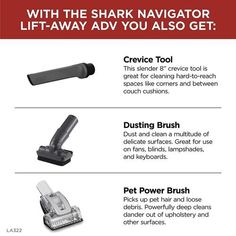 the shark navigattor is shown with instructions to use it