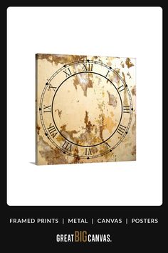 an old clock with roman numerals is shown in the middle of this image