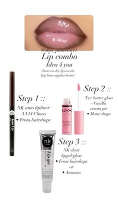 Lip Combo With Brown Liner, Lip Combos Brown Lip Liner, Cute Lip Combos Brown Skin, Lip Combo Pink And Brown, Lip Combos Brown Skin, Brown Lip Liner With Pink Gloss, Pink Lip Liner And Gloss Combo, How To Put Lip Liner On, Lip Combos Tutorials