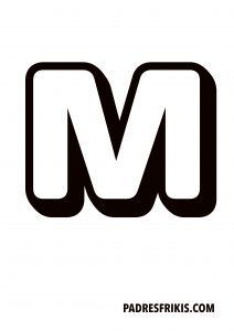 the letter m in black and white