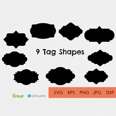 9 tag shapes for svg, eps and png