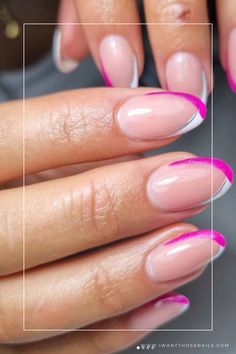 pink french tip nails designs Pink Nail Designs