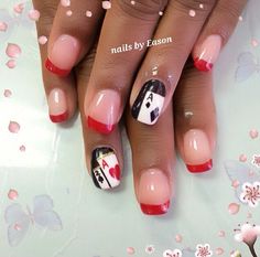 Gambling Nails Art, Playing Cards Nail Design, Card Nail Designs, Gambling Nails, Playing Card Inspired Nails, Poker Nails Design, Casino Nails Designs, Novelty Nails, Poker Nails