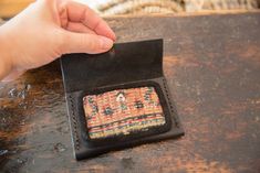 Dainty Rug Fragment Wallet // ONH Item 6253 Brand Swag, Handbags Uk, Rug Fragment, Uk Brands, Mini Wallet, Old New House, Handmade Accessories, Luxury Handbags, Vegetable Tanned Leather