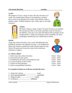 the spanish language worksheet for children