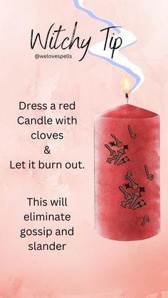 Magick Candles, Candles Spells, Wicca Recipes, Candle Magic Spells, Witchcraft Spells For Beginners, Good Luck Spells, Red Candle, Easy Spells