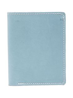 sky blue calf leather grained texture bi-fold design internal logo plaque internal slip pocket internal flap pocket internal card slots Flap Pocket, Sky Blue, Calf Leather, Card Slots, Slots, Mens Accessories, Wallet, Texture, Leather