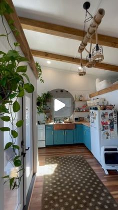 the kitchen is clean and ready to be used as a living room or dining area