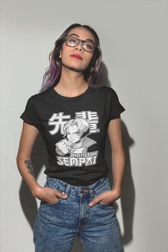 Notice Me Senpai - Japanese T-Shirt Shirt - Yandere Chan Shirt - esports Anime Simulator-  Nerd Geek Notice Me Senpai, Yandere Chan, Yofukashi No Uta, Call Of The Night, Notice Me, Japanese Tshirt, Japan Style, Style Streetwear