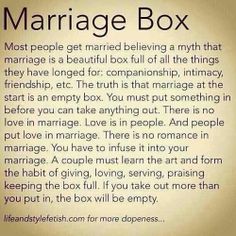 an image of a marriage box with the words marriage box written in black and white