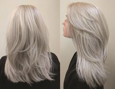 Ashy Bleach Blonde Hair, Platinum Blonde Blowout, White Layered Hair, White And Blonde Hair, Light Silver Hair, Special Hair Color, Blonde Hair With Curtain Bangs, Bleach Hair Ideas, White Silver Hair