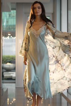 Night Gown Dress Nightgowns, Silk Night Gown Aesthetic, Sleeping Gown Aesthetic, Night Wear Aesthetic, Night Gown Outfit, Silk Nightgown Aesthetic, Night Gown Aesthetic, Elegant Night Gown, Night Gowns For Women