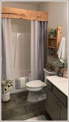 Winter Bathroom Curtains - Snuggle up to Amazon.com - You could find everything you need there. Click to visit immediately! Bathroom Inspiration Decor, Upstairs Bathrooms, Bathroom Renos, Rustic Bathroom, Small Bathroom Decor, House Bathroom