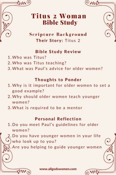 a woman's bible study guide with the words, tips and instructions for women