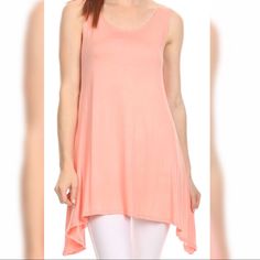 Trendy And Just Too Cute! Super Soft N Flowy But More Importantly... Flattering! Sizing Is Generous! Available In Small (2-6) Medium (8-12) And Large (12-16) Boutique Non-Branded Item. New! I Love Offers Too! Asymmetrical Tank Top For Spring, Casual Pink Top With Asymmetrical Hem, Fitted Casual Tank Top With Asymmetrical Hem, Dusty Pink Blouse, Crochet Long Sleeve Tops, Size 20 Women, White Ruffle Top, Loose Tunic, Ruffled Tunic