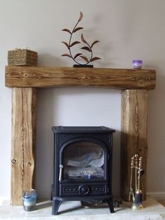 a wood burning stove in a living room