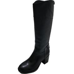 Patricia Nash western style Loretta tall riding boots with block-heel design. Leather upper; manmade sole Shaft: 17.25 inch height, 16.75 inch circumference, 2-3/4 inch block heel (measured with 9 wide) Round-toe riding boots Zipper closure at back with buttoned strap detail; memory foam insole for added comfort Imported Tall Boots Black, Boots Zipper, Tall Riding Boots, Black Boots Tall, Designer Heels, Tall Boots, Western Style, Boots Black, Boot Shoes Women