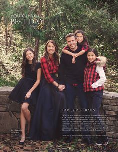 a family posing for a photo in front of some trees and rocks with the caption mcnees