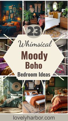 23 Whimsical Moody Boho Bedroom Ideas To Copy Boho Grunge Aesthetic Room, Botanical Decor Bedroom, Boho Decorations Bedroom, World Market Bedroom, Boho Bedroom With Color, Dark Earthy Boho Bedroom, Mushroom Inspired Bedroom, Moody Boho Farmhouse, Colorful Moody Bedroom