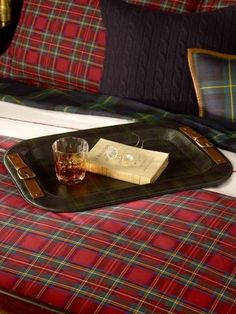 . Plaid And Leather, Modern Patio Furniture, Plaid Decor, Leather Tray, Ralph Lauren Style, Scottish Tartans, Equestrian Style, Ralph Lauren Home