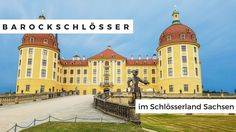 an old castle with a statue in front of it and the words, i'm schlossland schen