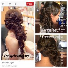 Pintrest inspired bridal hair updo for our Hawaii Bride Side Curls, Side Hairstyles, Special Occasion Hairstyles, Wedding Updo, Hair Clothes, Mermaid Hair