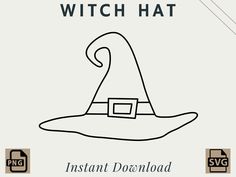 the witch hat is shown in black and white, with text that reads how to draw a