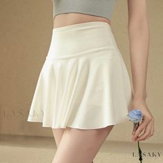 Lasaky - Sports Skort: Athletic Skirt with Safety Shorts for Yoga, Running, Fitness, Tennis, and Badminton - Pleated White Skirt Pleated White Skirt, Safety Shorts, Yoga Skirt, Tennis Whites, Athletic Skirts, Womens Pleated Skirt, Woman Yoga, White Pleated Skirt, Athletic Skirt