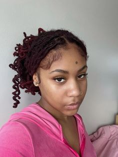 Loc Braidout, Plum Colored Locs, Deep Red Locs Black Women, Maroon Dreadlocks Black Women, Burgandy Locs On Black Women, Ruby Red Locs, Natural Hair Weaves, Dreads Girl, Dreadlock Styles