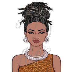 Dreadlocks Woman, Animation Portrait, African Drawings, Shirt Card, African Women Art, Hair Illustration, Background Print, Art Noir, Casual Art