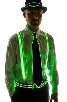 Glow Party Outfit, Tron Costume, Rave Wedding, Light Up Clothes, Glow Halloween, Neon Accessories, Party Outfit Men