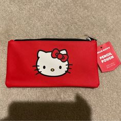 Cute Little Pouch! Brand New With Tags Red School Pencil Case, Red Pencil-shaped Pencil Case For School, Red Pencil-shaped School Pencil Case, Red Zipper Pouch Pencil Case For School, Red Pencil Shaped Pencil Case Gift, Red Pencil-shaped Pencil Case For Gift, Red Pencil-shaped Pencil Case Gift, Hello Kitty Pencil Case, Sanrio Pencil