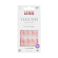 Wear the latest trends on your fingertips with Voguish Fantasy French Design Fake Nails! Go vogue with nails on point in an exciting variety of styles, including tie-dyed, ombre, multicolor, marble, and more designs and finishes. Fantasy French, Diy Gel Manicure, Pink French Tip, Kiss Products, Sculpted Nails, Pink Gel Nails, Kiss Nails, Fantasy Nails, Gel Glue