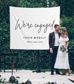 Engagement Party Backdrop, We're Engaged Backdrop, Engagement Decorations Ideas, Engagement Party Decor, Engagement Banner, Engaged Sign Engaged Backdrop, Engagement Party Ideas Decorations, Engagement Party Backdrop, Backdrop Engagement, Photography Display, Engagement Party Decor, Engagement Banner, We're Engaged