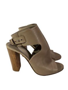 Vince Women Shoes Addie Tan Leather Peep Toe Cut Out Block Heel Booties Size 8.5  | eBay Open Toe Boots With Buckle Closure For Spring, Spring Open Toe Boots With Buckle Closure, Leather Ankle-high Sandals With Stacked Heel, Ankle-high Leather Sandals For Fall, Spring Leather Ankle Strap Boots, Leather Boots With Ankle Strap For Spring, Spring High Heel Booties With Buckle Closure, Spring Booties With Buckle Closure And Block Heel, Open Toe Booties With Reinforced Heel