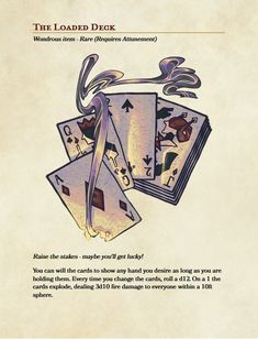 an advertisement for the card deck featuring four playing cards