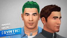 two male avatars with green hair and piercings on their ears, one is looking at the camera